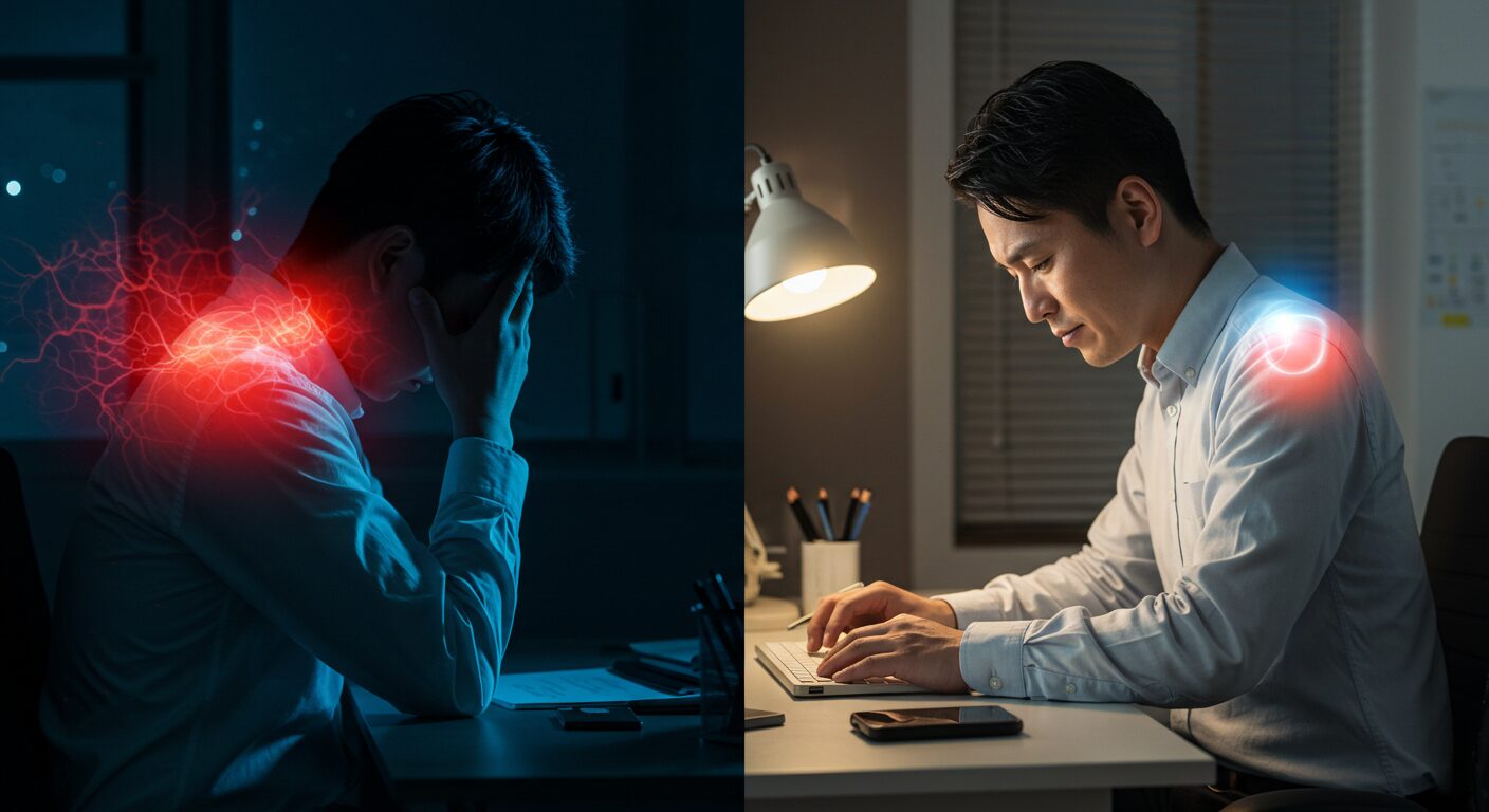 【肩こり・首こりが劇的改善】デスクワーカー専用リカバリーウェアでオフィス疲れを解消する方法