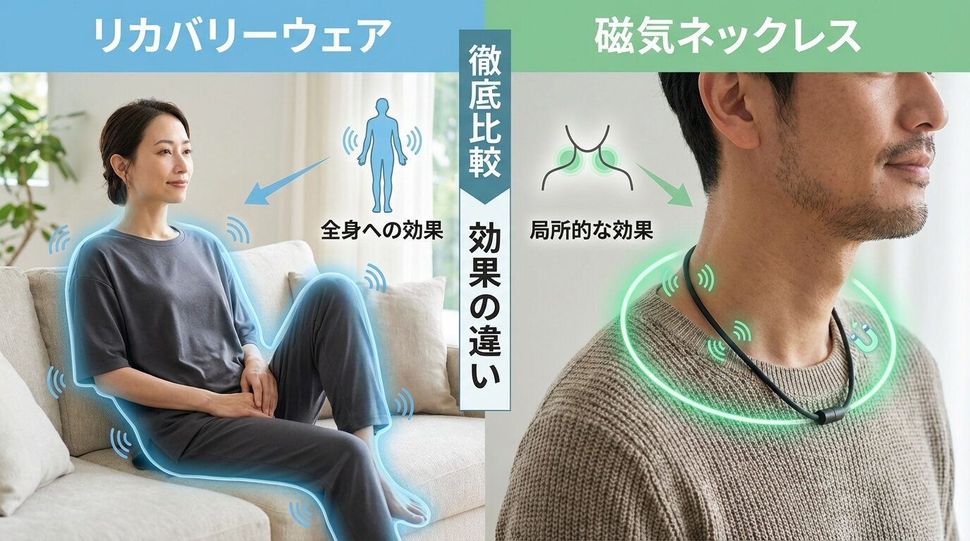 【徹底比較】リカバリーウェアと磁気ネックレスの違いとは？仕組み・効果・選び方を解説
