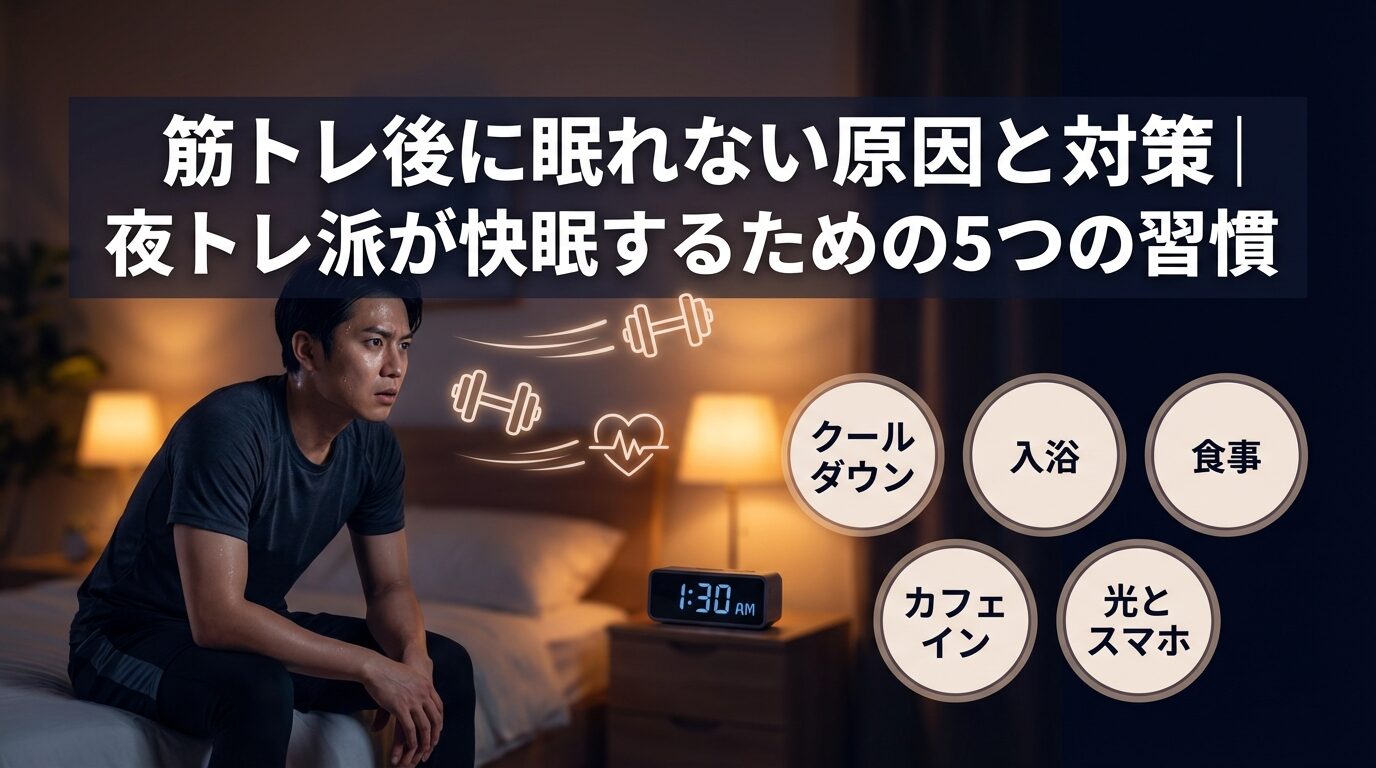筋トレ後に眠れない原因と対策｜夜トレ派が快眠するための5つの習慣