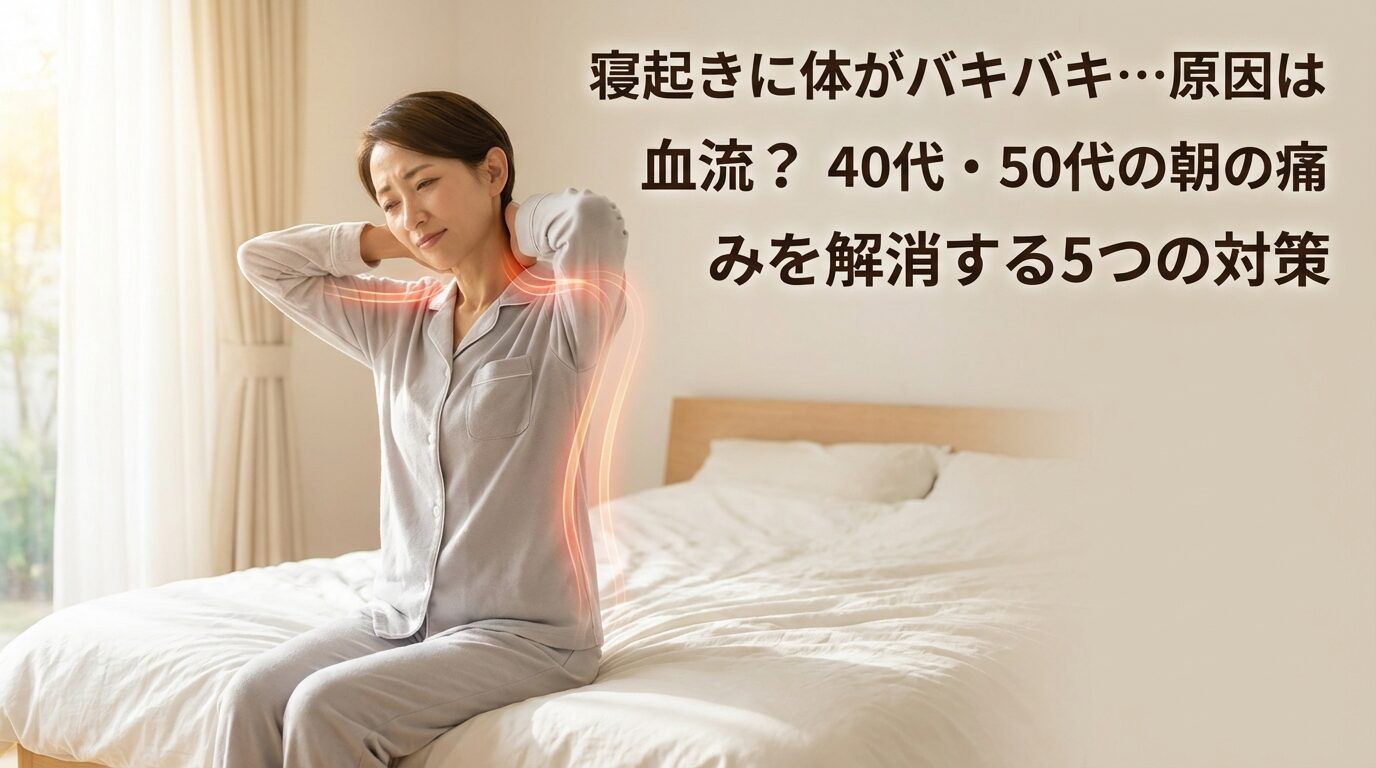 寝起きに体がバキバキ…原因は血流？40代・50代の朝の痛みを解消する5つの対策