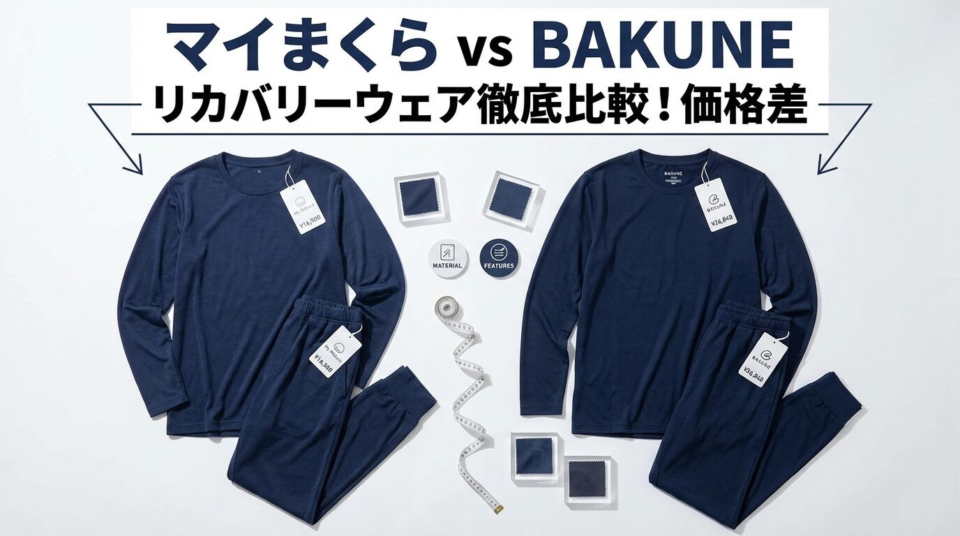 マイまくら vs BAKUNE リカバリーウェア徹底比較！価格差約1万円の違いを検証
