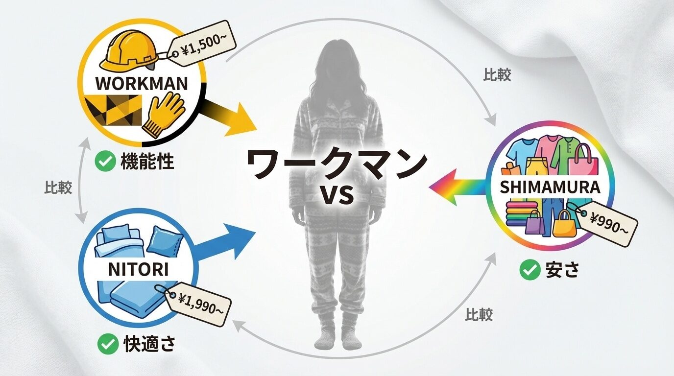 ワークマン vs ニトリ vs しまむら｜格安リカバリーウェア徹底比較！5,000円以下で買えるのはどれ？