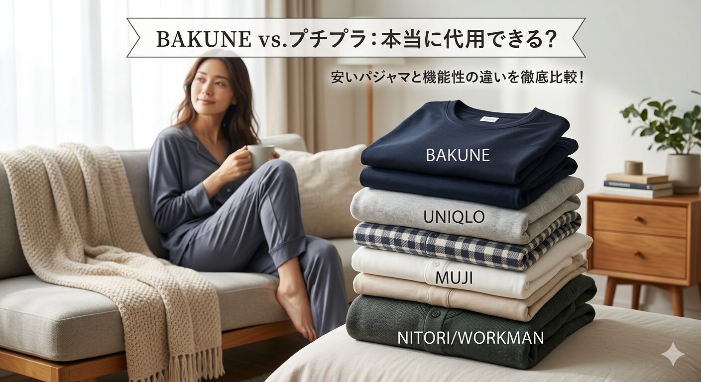 BAKUNEとユニクロ・無印・ニトリ・ワークマンの違い｜安いパジャマで代用できる？