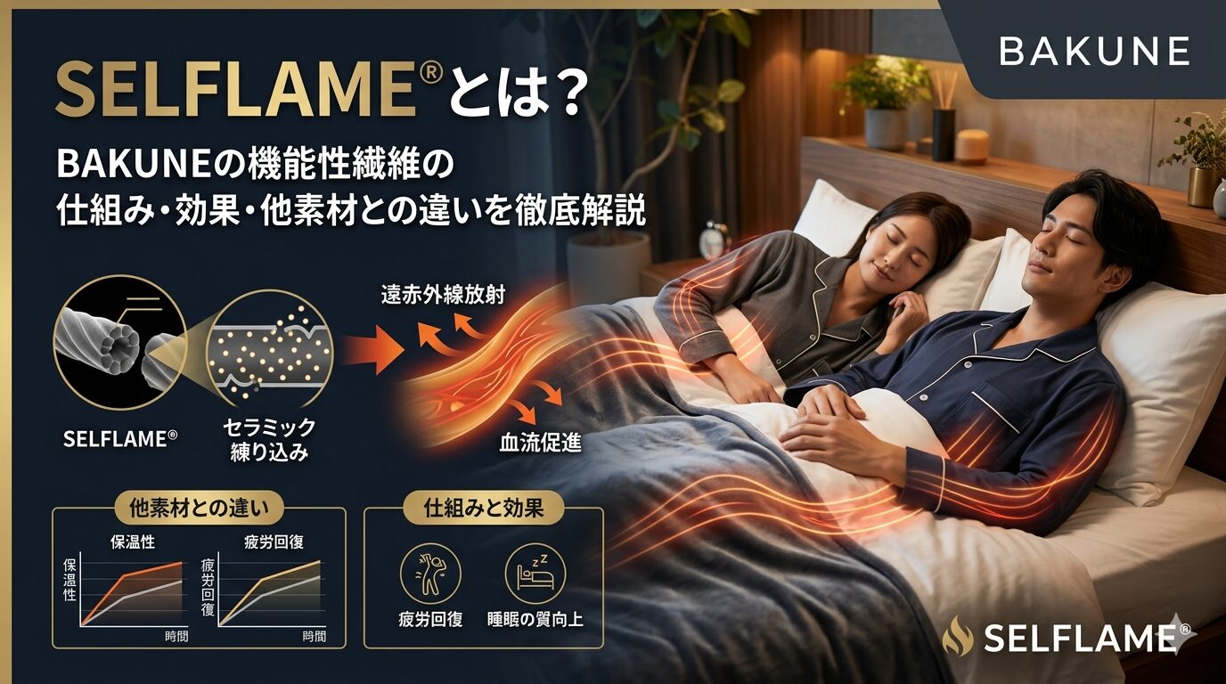 SELFLAME®とは?BAKUNEの機能性繊維の仕組み・効果・他素材との違いを徹底解説