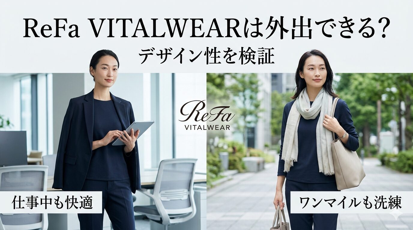 ReFa VITALWEARは外出できる?仕事中・ワンマイルで着られるデザイン性を検証