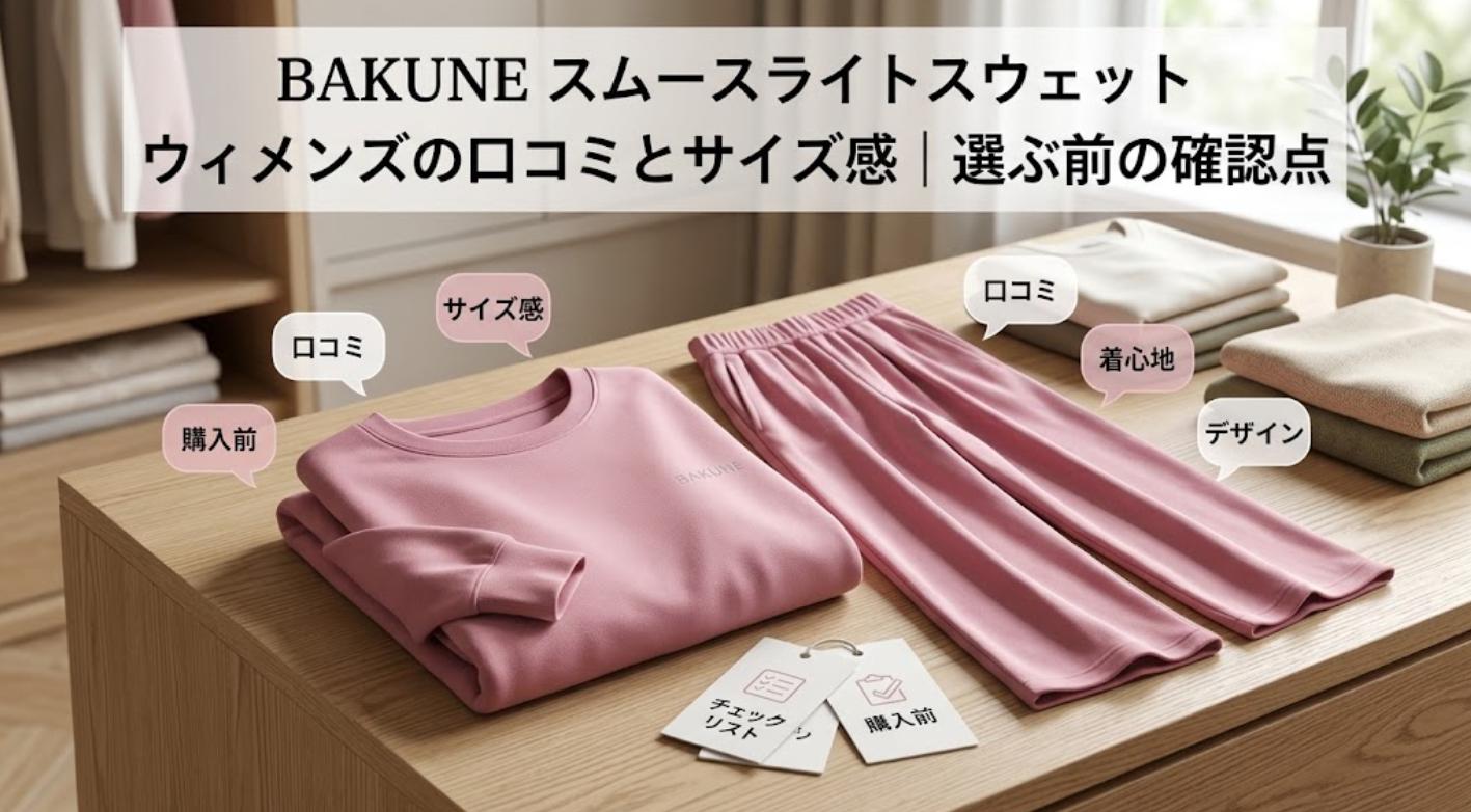 BAKUNE スムースライトスウェット ウィメンズの口コミとサイズ感|選ぶ前の確認点